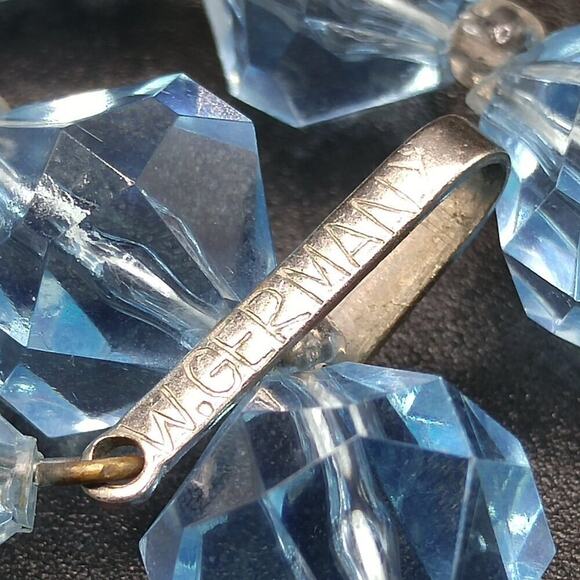 Vintage West Germany Vintage Lucite Beaded Necklace, Lt Blue, 17 Inches - Picture 7 of 10